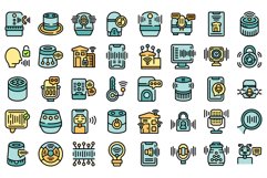Smart assistant icons set vector flat Product Image 1