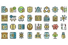 Bitcoin wallet icons set vector flat Product Image 1