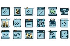 Hermetic bag icons set vector flat Product Image 1