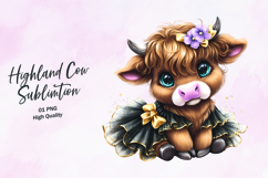 Highland Baby cow clipart sublimation png Product Image 1