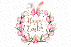 Happy Easter Clipart, Happy Easter Sublimation PNG Product Image 1
