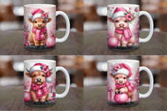 Mug Wrap Sublimation - pink christmas baby highland cow Product Image 1