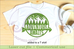Adventure awaits mountains wall art sign, SVG file. vector Product Image 3