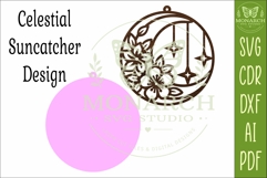 Floral Moon Suncatcher SVG | celestial Window Hanger Laser Product Image 3
