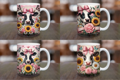 Mug Wrap Sublimation - plaid sunflower cow Product Image 1