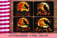 kitchen cutting board - halloween moon crow halloween Product Image 1