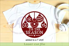 Tis The Season Christmas Bauble Sign Laser Cut Holiday Decor Product Image 3