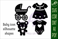 Baby icons silhouette laser cut outs SVG file 3 Product Image 3