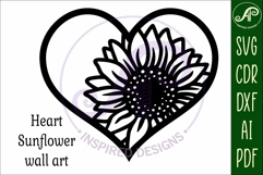 Sunflower heart wall sign, SVG file. Product Image 3