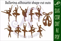 Ballerina Silhouette laser cut wall art Product Image 3