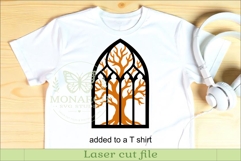 Gothic Cathedral Window Wall Art Layered Tree Silhouette Product Image 3