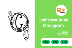 Leaf Crest Boho Monogram - Hand Drawn Botanical Letters Product Image 1