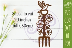 Hummingbird Garden Fork Wall Art &amp; Garden Stake SVG Product Image 3