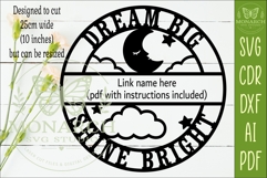 Personalized Dream Big Shine Bright Moon Nursery Name Sign Product Image 3