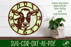 Holstein Cow Clock SVG Milking Cow Wall Clocks Product Image 3