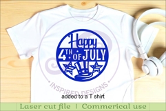 Happy 4th of July Wall Art SVG Patriotic USA Laser Cut Sign Product Image 3