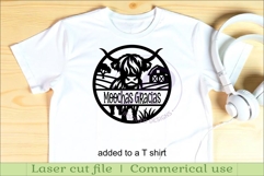 Highland cow themed name sign design for laser cutting Product Image 3