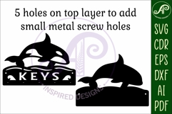 Orca Whales Key holder designs for wood and metal Product Image 3