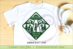 Funny Alien UFO They're Here Wall Sign SVG Laser Cut File Product Image 3
