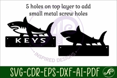 Shark Key holder Ocean designs for wood and metal Product Image 3