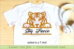 Peeking Tiger Name Sign SVG, Tiger Wall Decor Laser Cut Product Image 3