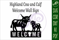 Welcome Highland Cow and calf wall sign Product Image 3
