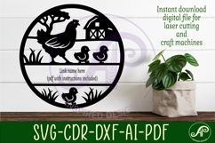 Chickens on the farm name sign design for laser cutting Product Image 3