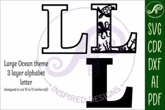Ocean Large L wall Letter 3 layer sign Product Image 3