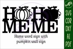 Home word with pumpkin wall art sign, SVG file. vector Product Image 3