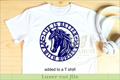 Life Is Better With Horses Round Horse Wall Sign SVG Laser Product Image 3