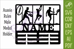 Aussie Rules Medal Holder SVG, Australia Football Award Sign Product Image 3