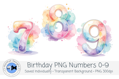 Watercolor Birthday Numbers 0-9 Product Image 4