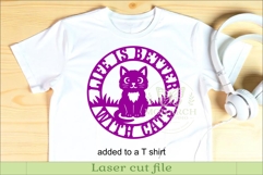 Life Is Better With Cats SVG Round Wall Sign Laser Cut File Product Image 3