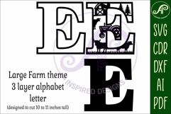 Farm Large E wall Letter 3 layer sign Product Image 3