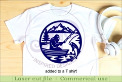 Bigfoot Fishing in a boat wall art sign, SVG file Product Image 3