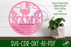 Geese themed Newborn Baby stats, Birth plaque, name Product Image 3