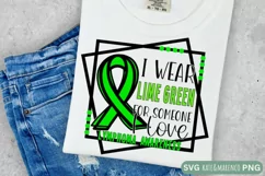 Lymphoma SVG | Lime Green Awareness Ribbon SVG Product Image 1
