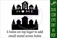 Houses Key holder designs for wood and metal cutting Product Image 3