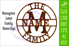Monogram Family Letter M Name Sign SVG Product Image 3