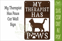 My Therapist Has Paws Cat Wall Sign SVG | Funny Cat Lover Product Image 3