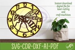 Yellow Jacket Wasp Clock SVG Design, Laser Cut Wall Clock Product Image 3