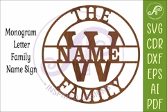 Monogram Family Letter W Name Sign SVG Product Image 3
