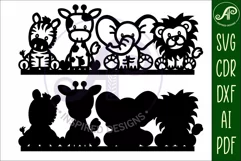 Safari animal line up wall art sign, SVG file. vector file Product Image 3