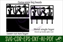 Cactus desert Key holder designs for wood and metal cutting Product Image 3