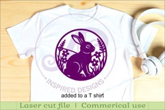 Woodland Rabbit Wall Art SVG, Bunny Round Sign for Laser Product Image 3
