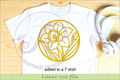 Daffodil Flower Wall Art SVG | Round Floral Laser Cut File Product Image 3