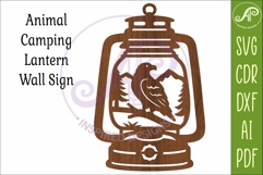 Camping Lantern Scene Eagle Wall Sign Product Image 3