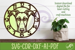 Greyhound Dog clock wall clock laser cut file 2 Product Image 3