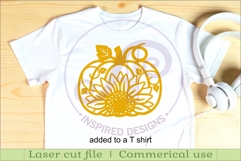 Pumpkin fall sunflower wall sign svg laser cut file Product Image 3