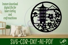 Japanese pagoda wall art sign, SVG file Product Image 2